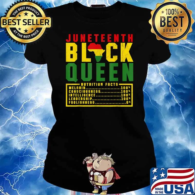 Juneteenth Women's Black Queen Nutrition Melanin Black Pride T-Shirt Ladies tee