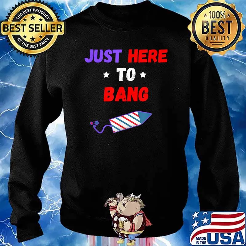 Just Here To Bang 4th of July T-Shirt Sweater