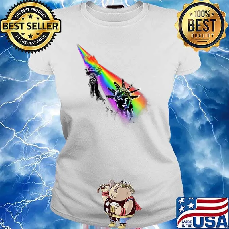 LGBT Pride Statue of liberty Rainbow T-Shirt Ladies tee