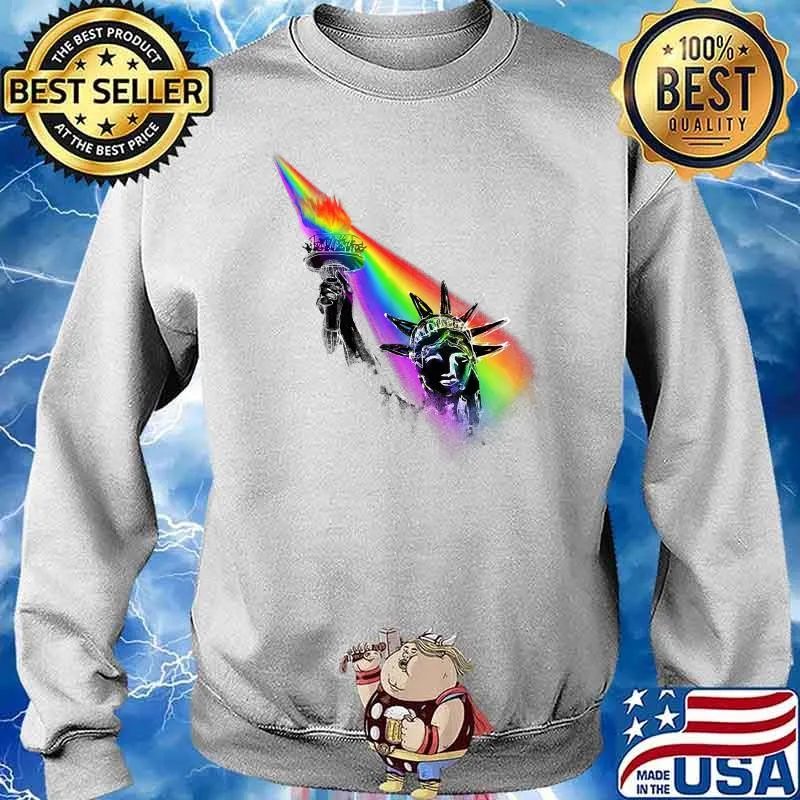LGBT Pride Statue of liberty Rainbow T-Shirt Sweater