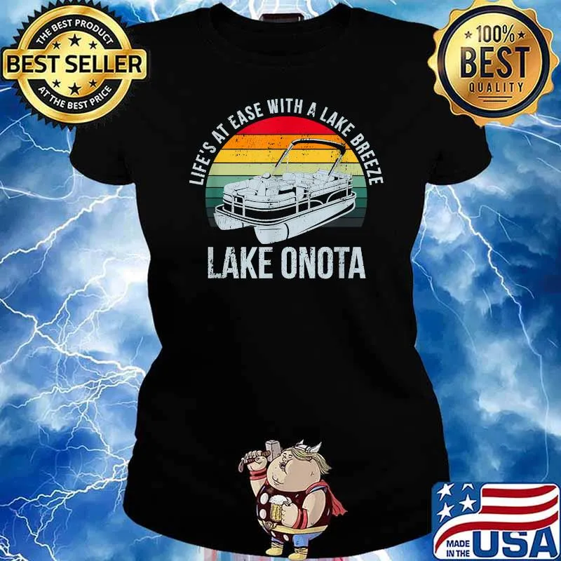 Life's at Ease with a Lake Breeze Lake Onota Boating Vintage T-Shirt Ladies tee