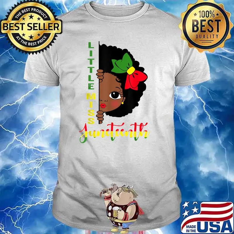 Little Miss Juneteenth Girl Toddler Black T-Shirt