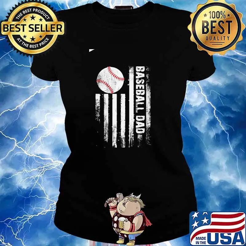 Love Baseball Flag Shirt Ladies tee