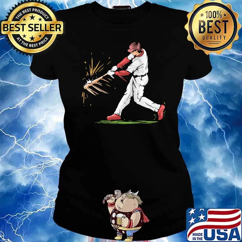 Man player baseball Ladies tee