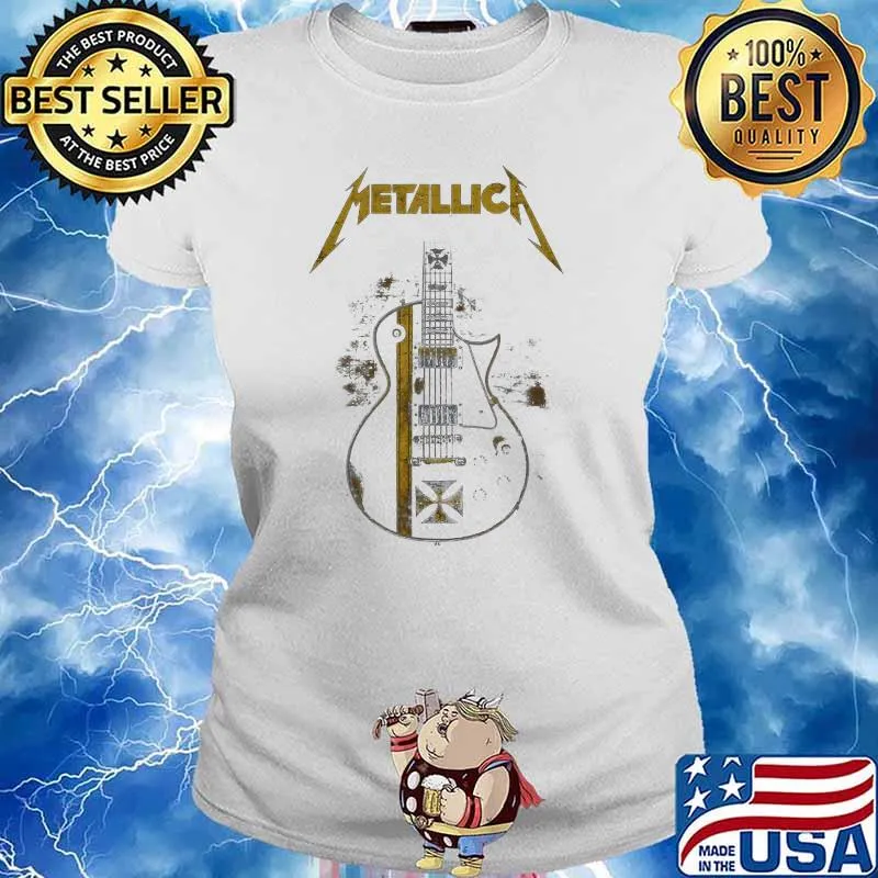 Metallicas Band Rock Music Legend Guitar T-Shirt Ladies tee