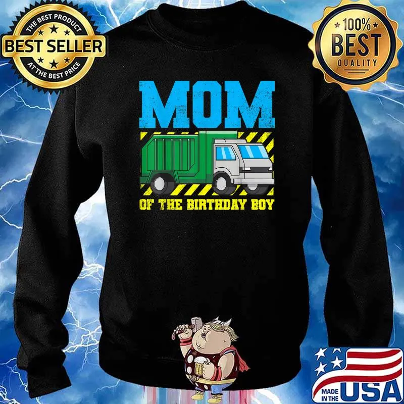 Mom Of The Birthday Boy Mother Birthday Boy Garbage Truck T-Shirt Sweater