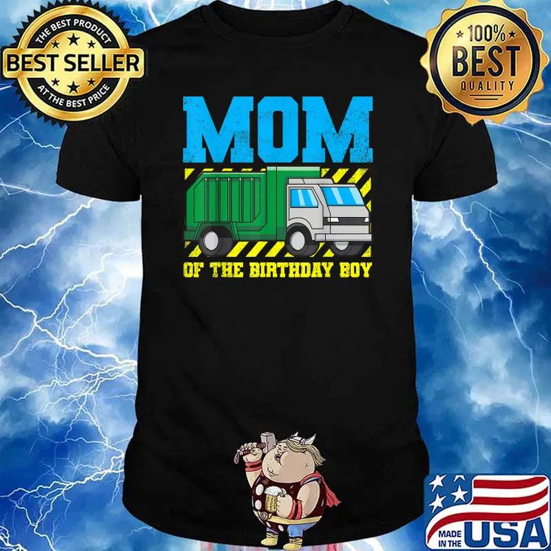 Mom Of The Birthday Boy Mother Birthday Boy Garbage Truck T-Shirt