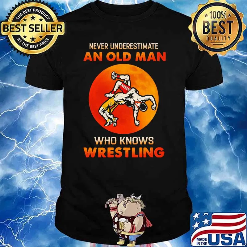 Never underestimate an old man who knows wrestling blood moon shirt