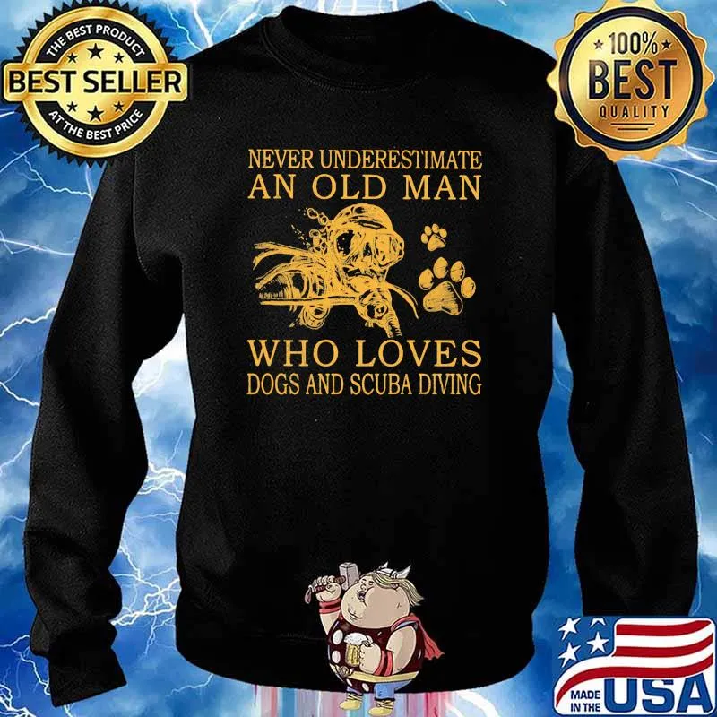 Never Underestimate An Old MAn Who Loves Dogs And Cuba Diving Shirt Sweater