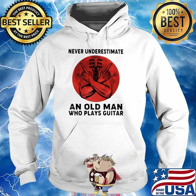 Never Underestimate An Old Man Who Plays Guitars Blood Moon Shirt Hoodie