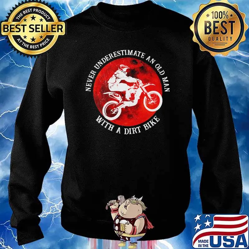 Never Underestimate An Old Man With A Dirt Bike Blood moon Shirt Sweater