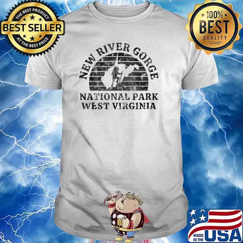 New River Gorge National Park West Virginia Hiking WV Map T-Shirt
