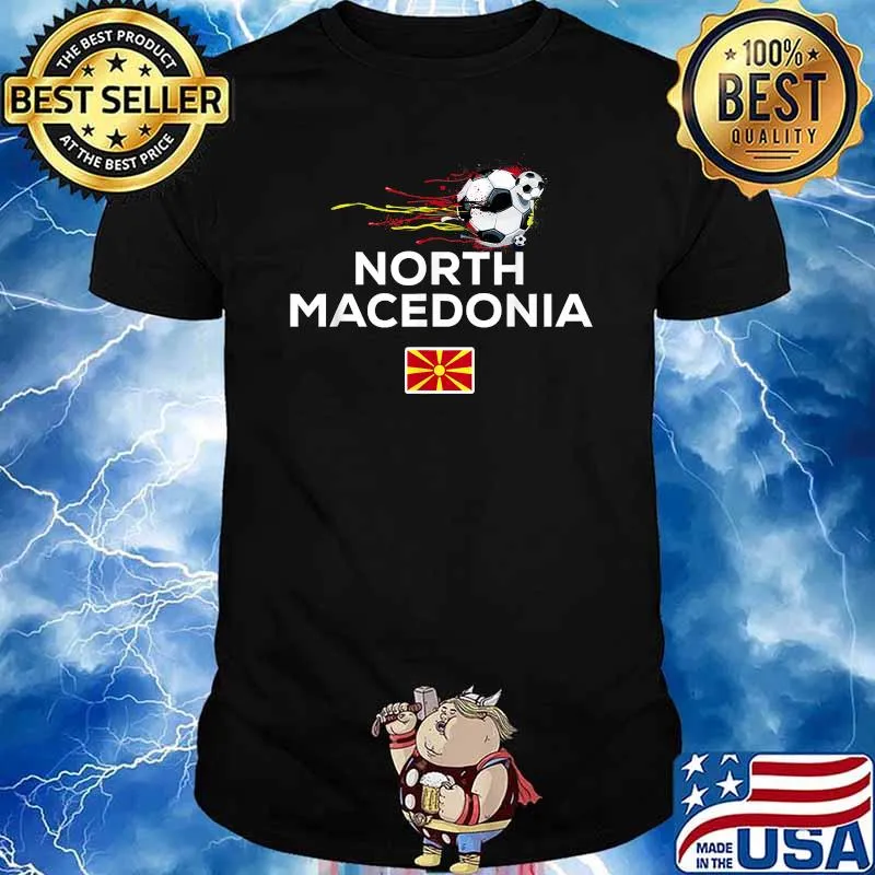 North Macedonia Flag Football Soccer T-Shirt