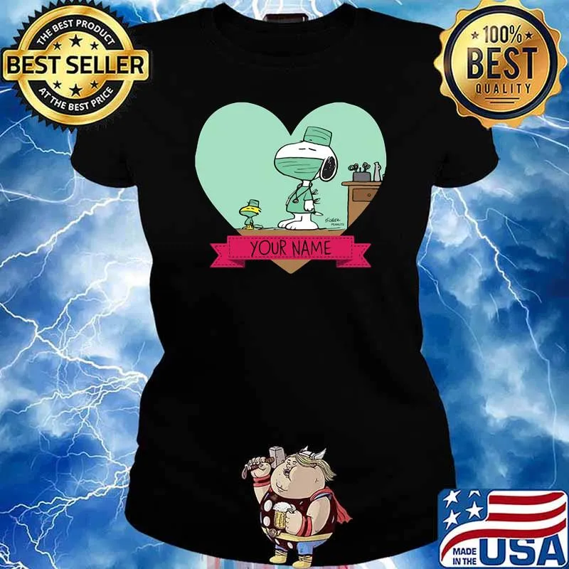 Nurse Snoopy Heart Shirt Ladies tee