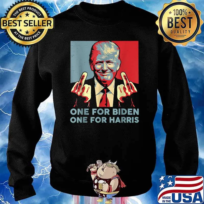One for biden one for harris Trump Middle Finger Biden Harris Republican T-Shirt Sweater