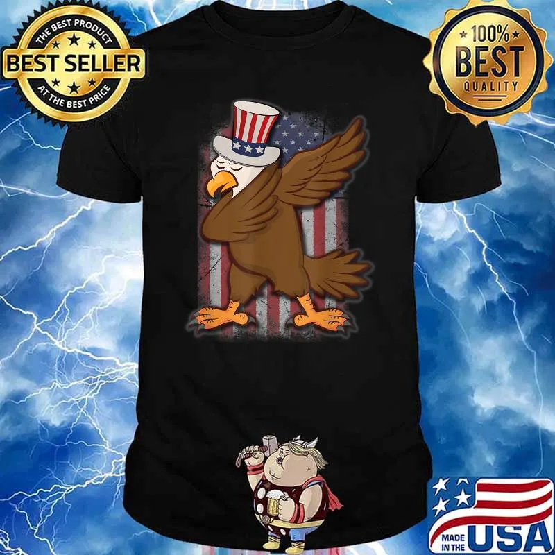 Patriotic Eagle 4th of July Dab USA American Flag T-Shirt