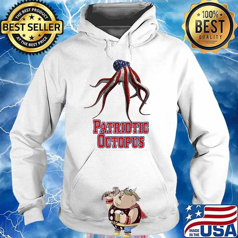 Patriotic Octopus American Flag T-Shirt Hoodie