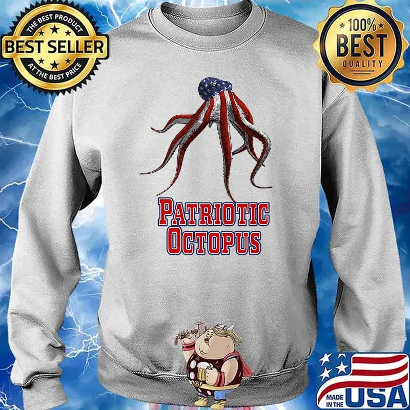 Patriotic Octopus American Flag T-Shirt Sweater