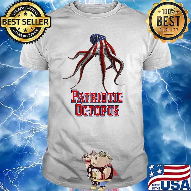 Patriotic Octopus American Flag T-Shirt