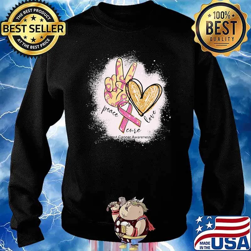 Peace Love Cure Breast Cancer Awareness Shirt Sweater