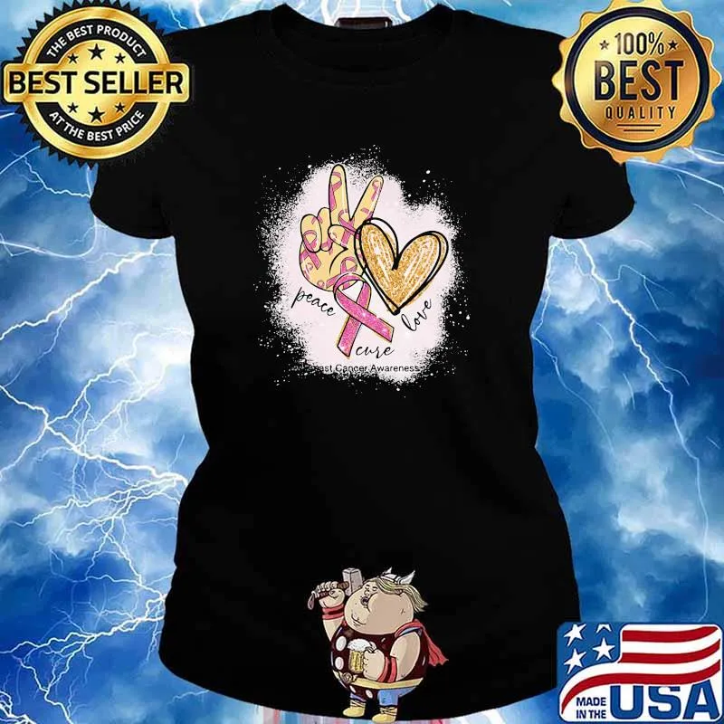 Peace love cure diabetes awareness ribbon s Ladies tee