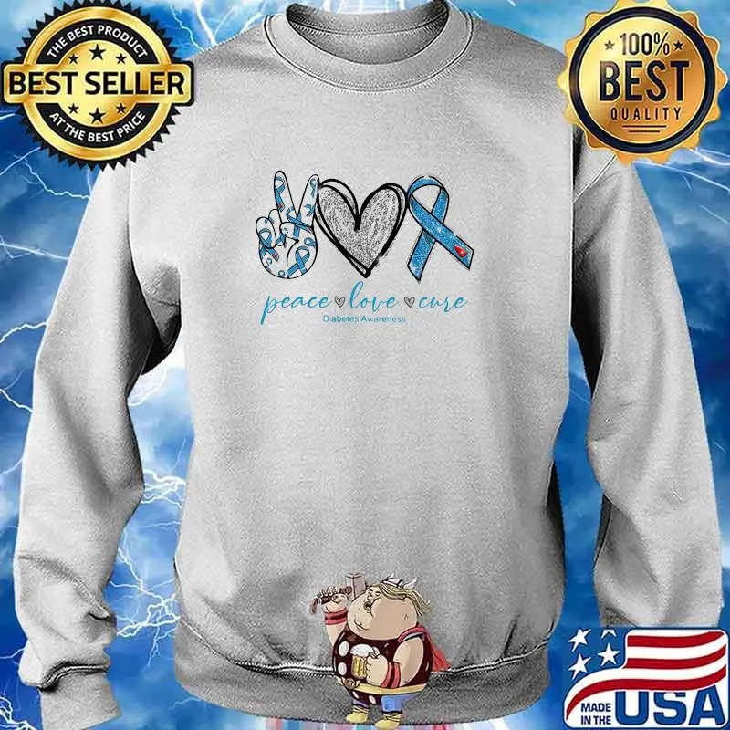 Peace love cure diabetes awareness s Sweater