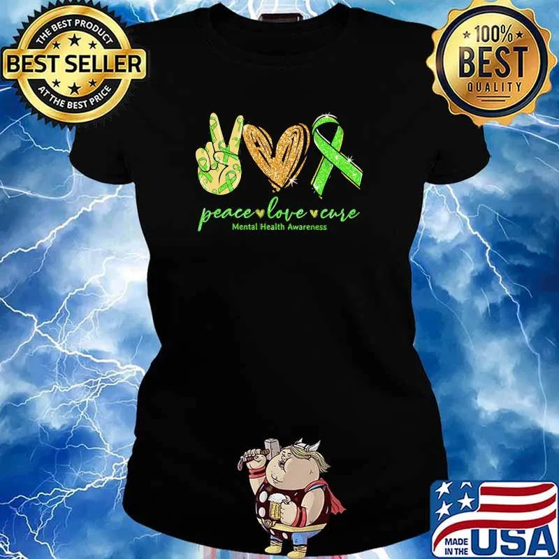 Peace love cure mental health awareness s Ladies tee