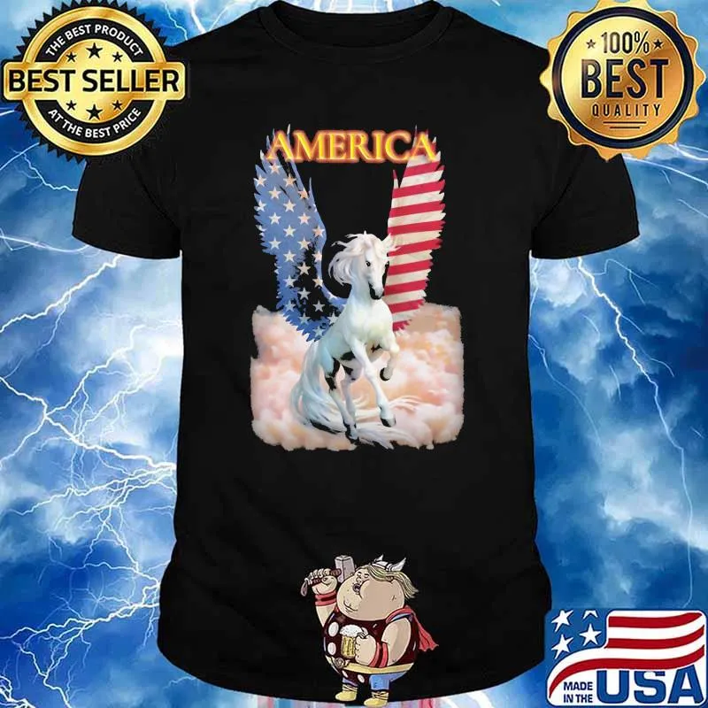 Pegasus 4th Of July American Flag Shirt