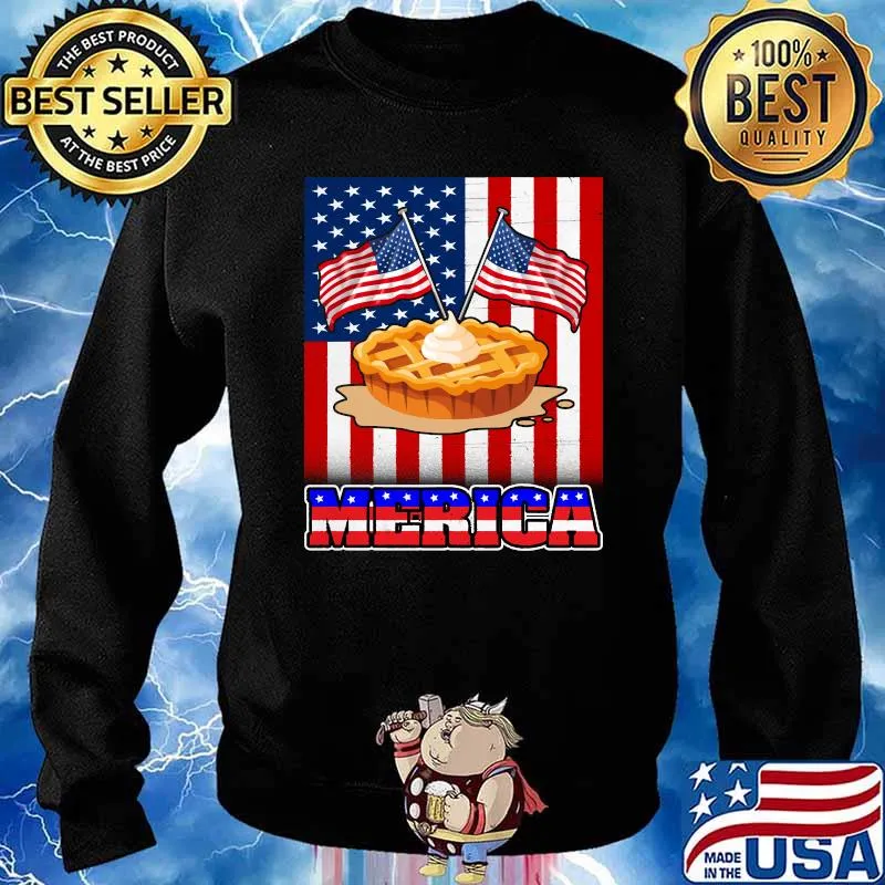 Pie Merica 4th of July Funny American Flag T-Shirt Sweater