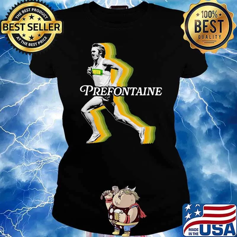 Prefontaine running man Ladies tee
