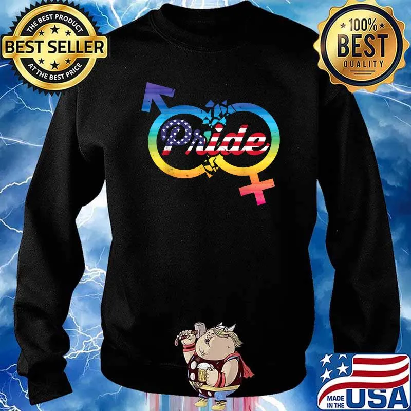 Pride Lgbt Rainbow American Flag Awareness Empowerment Equality T-Shirt Sweater