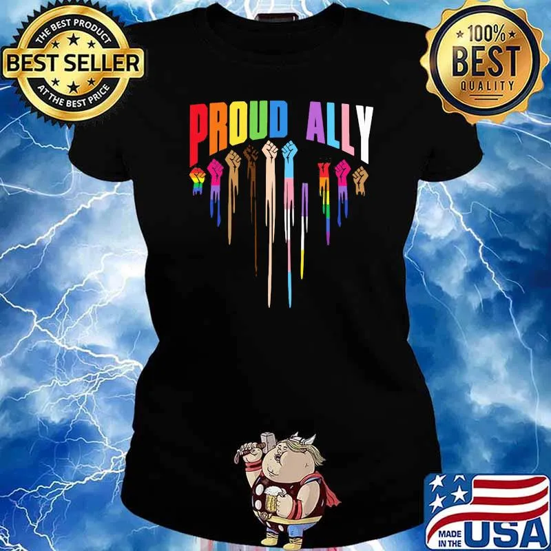 Proud ally lgbt black matter live Ladies tee