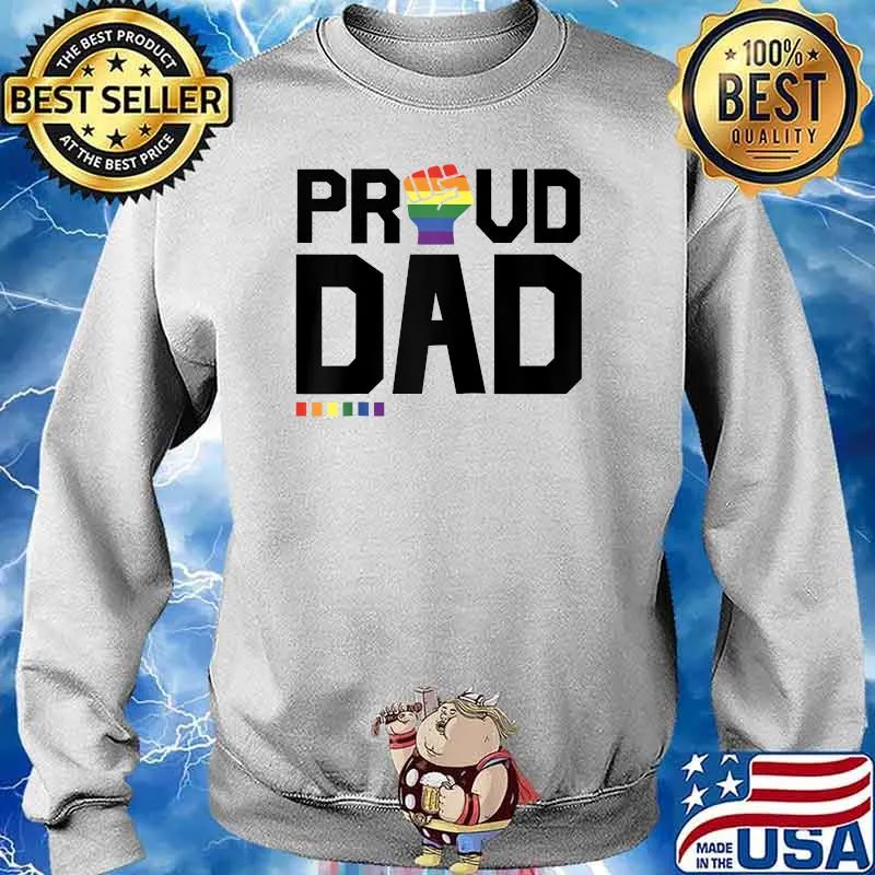 Proud Dad Lesbian Gay LGBT Ally Rainbow Pride Dad Shirt Sweater