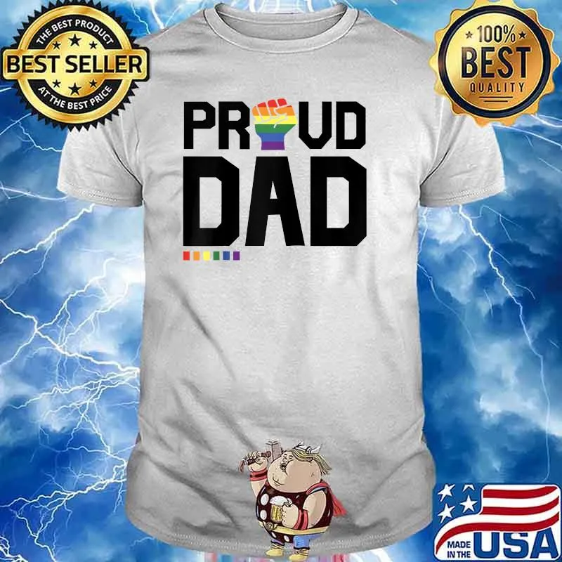 Proud Dad Lesbian Gay LGBT Ally Rainbow Pride Dad Shirt