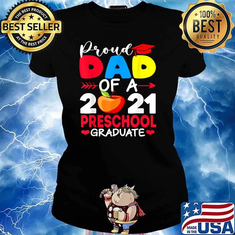 Proud Dad Of A Preschool Graduate Apple T-Shirt Ladies tee