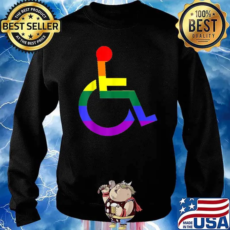 Rainbow wheelchair symbol T-Shirt Sweater