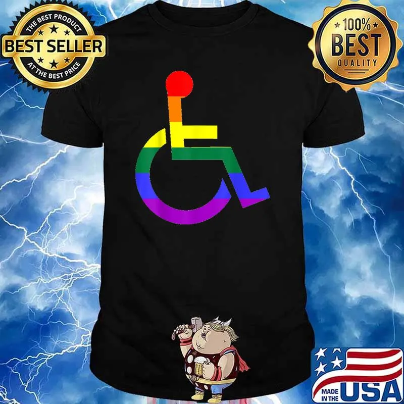 Rainbow wheelchair symbol T-Shirt
