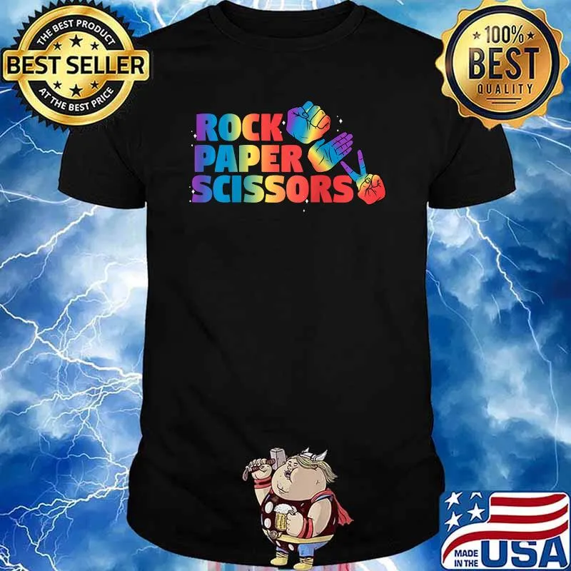 Rock Paper Scissors Lesbian Pride Rainbow LGBT Shirt
