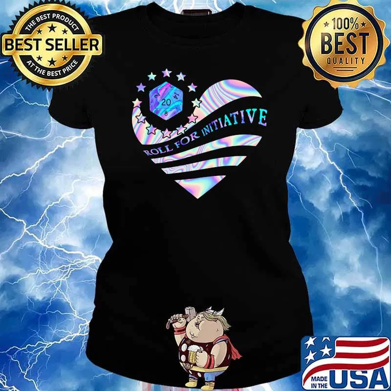 Roll for intiative heart hologram Ladies tee