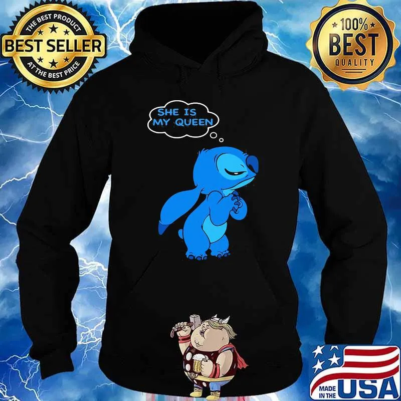 She is my queen stitch saying s Hoodie