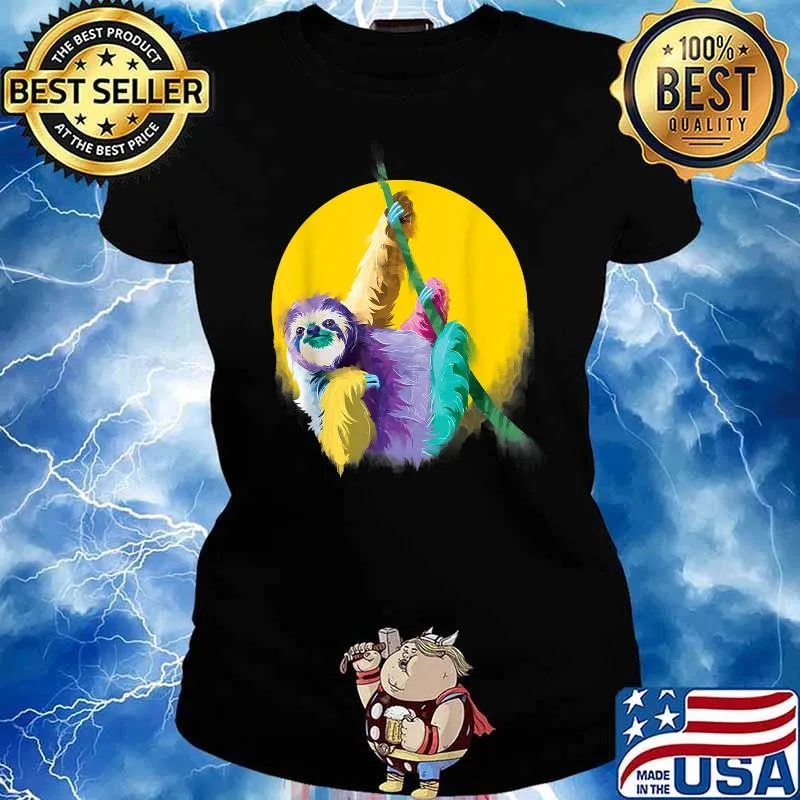Sloth Lover Graphic Art T-Shirt Ladies tee