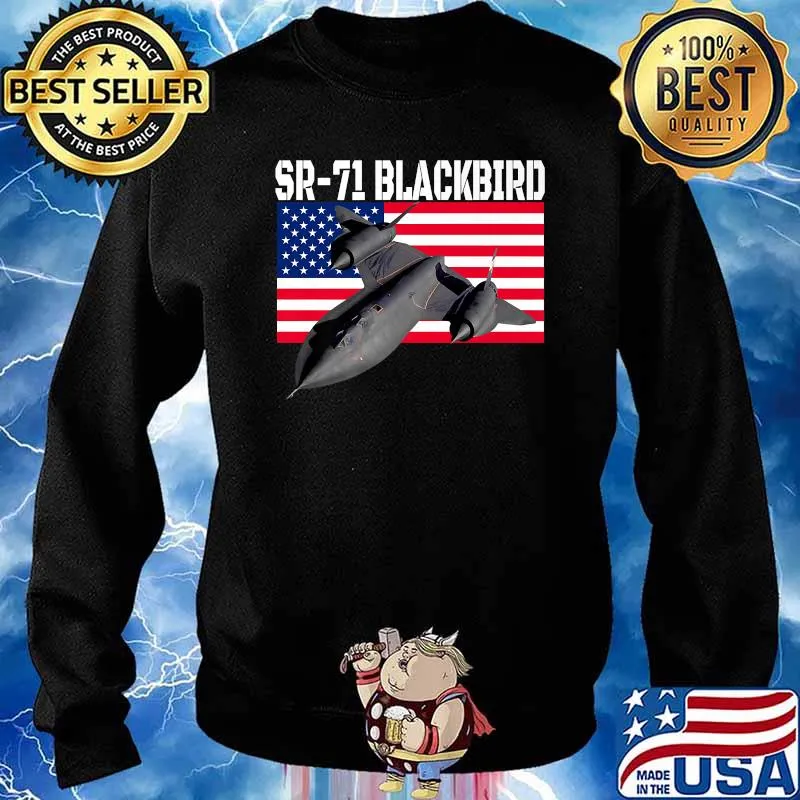 Sr 71 Blackbird Fun pilot and aircraft airplanes american Flag T-Shirt Sweater