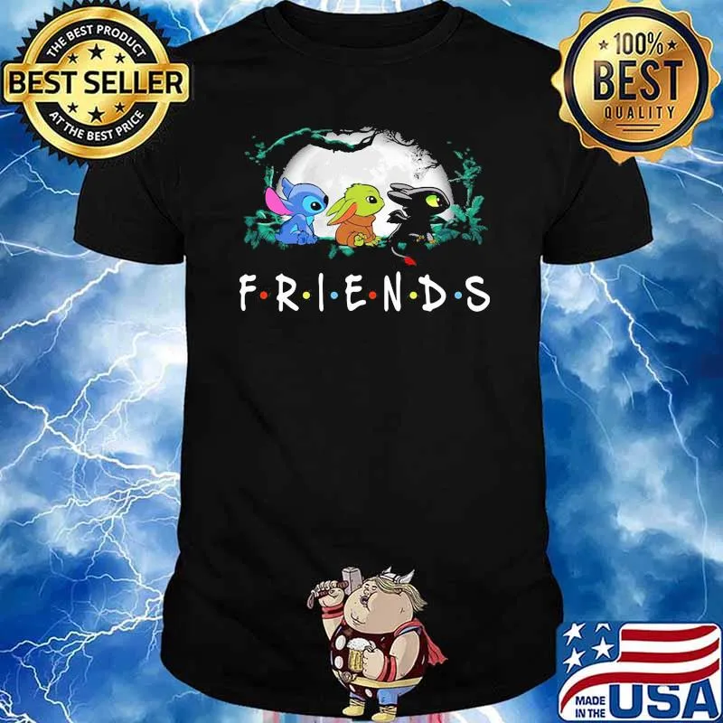 Stitch yoda toothless friends shirt