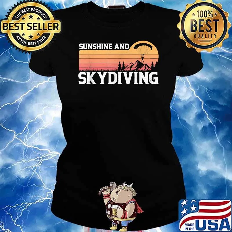 Sunshine and Skydiving Vintage sunset T-Shirt Ladies tee