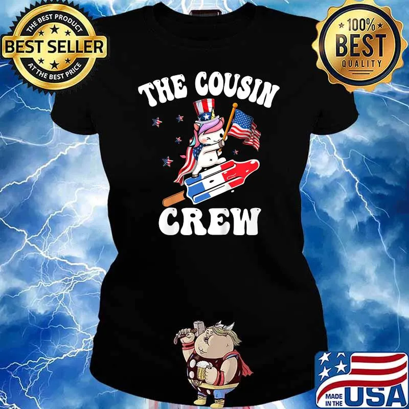 The cousin crew Unicorn 4th Of July American T-Shirt Ladies tee
