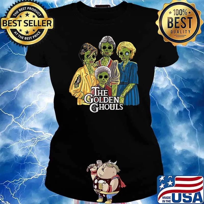 The Golden Ghouls Funny Halloween T-Shirt Ladies tee