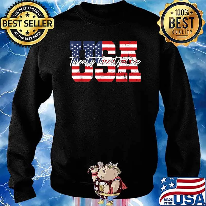 Twenty Twenty One USA 2021 American Flag Artwork T-Shirt Sweater