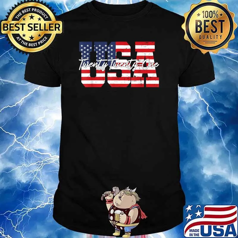 Twenty Twenty One USA 2021 American Flag Artwork T-Shirt