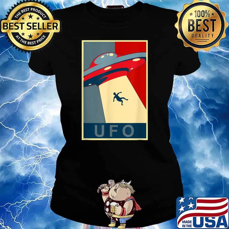 UFO Space Alien Abduction Flying SaucerT-Shirt Ladies tee