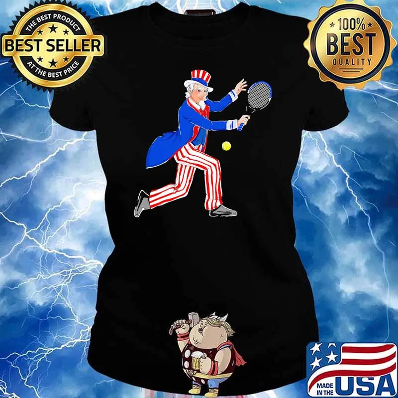 Uncel sam tennis 4th of july independence Ladies tee